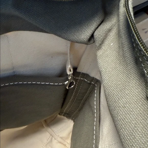 New lands end Canvas Tote Bag with green and Cream Design - Picture 8 of 8